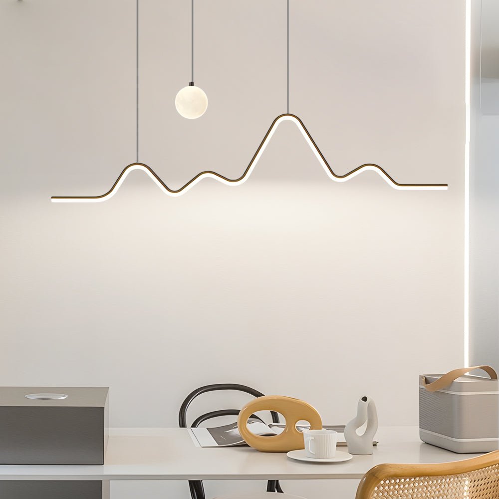 Mountain Moon Landscape Pendant Light with 3-Step Dimming LED