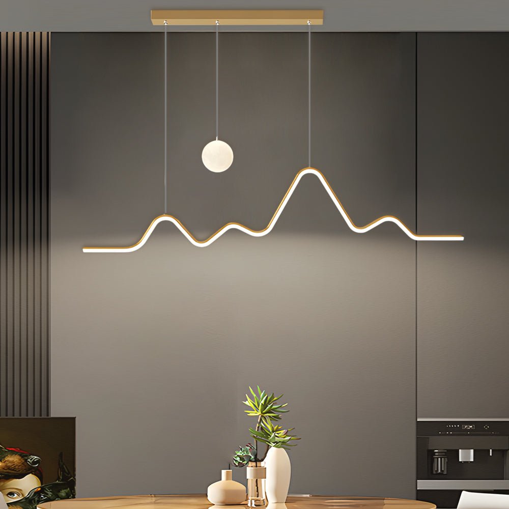Mountain Moon Landscape Pendant Light with 3-Step Dimming LED