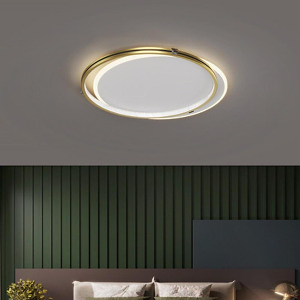 Modern Dual Circle LED Flush Mount Ceiling Light with Dimming