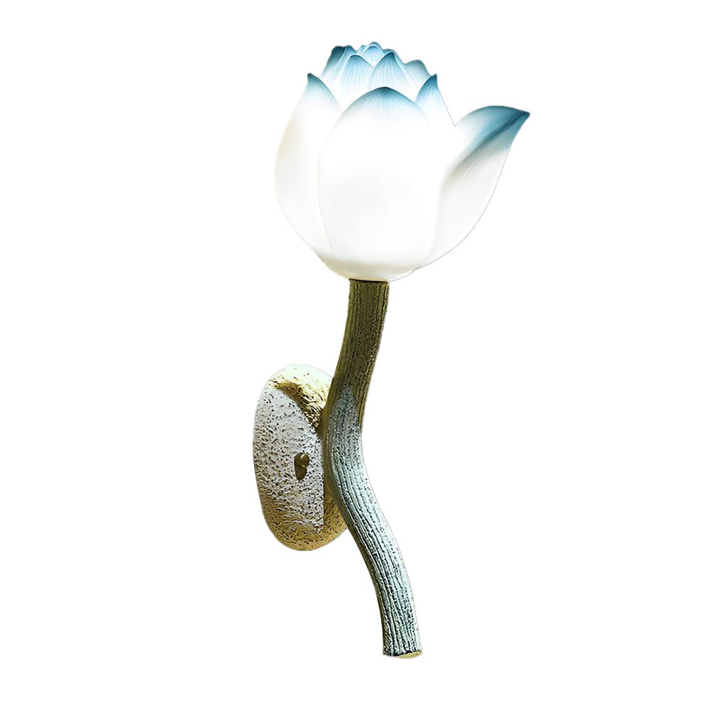 Lotus Flower Wall Sconce Modern Resin Light Fixture