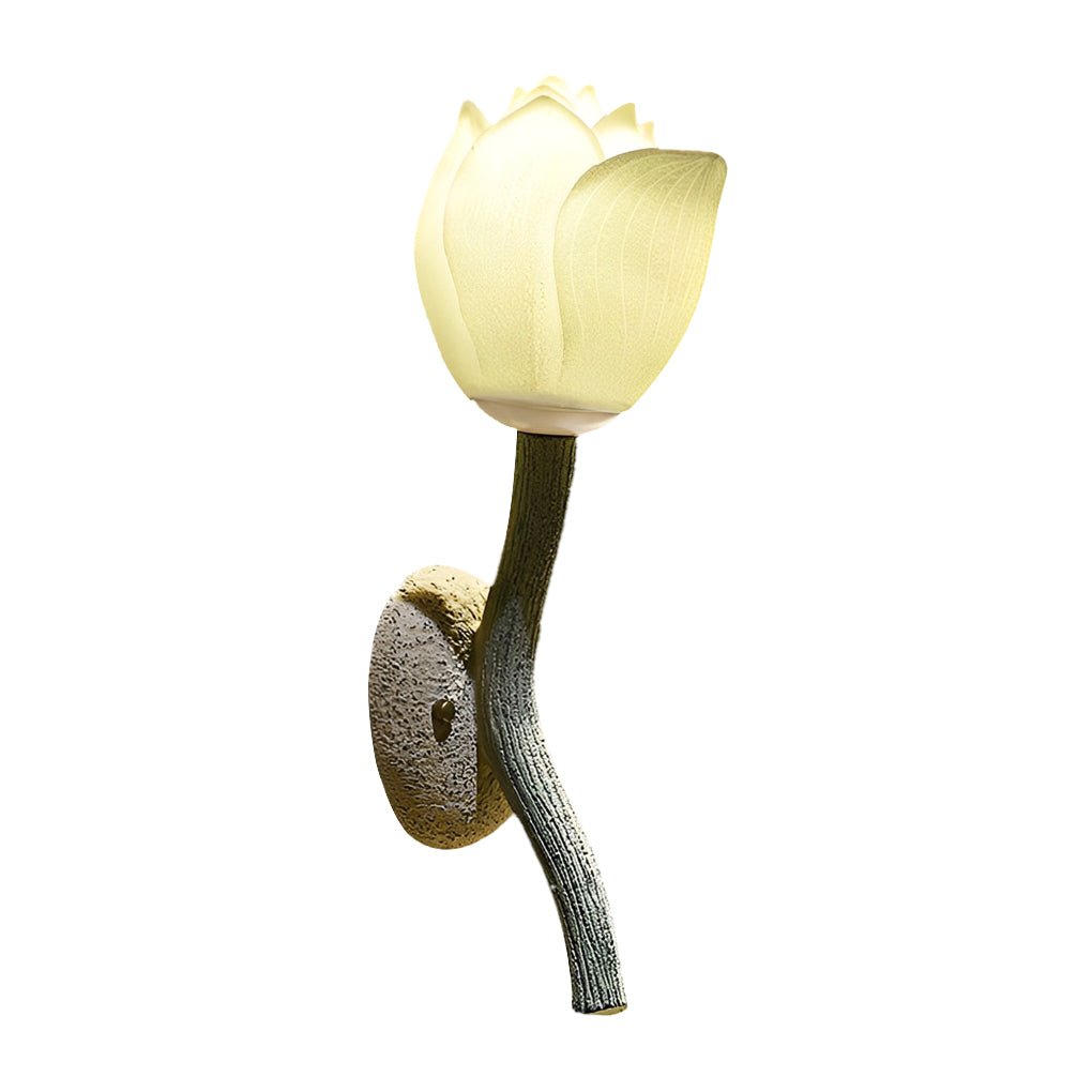 Lotus Flower Wall Sconce Modern Resin Light Fixture
