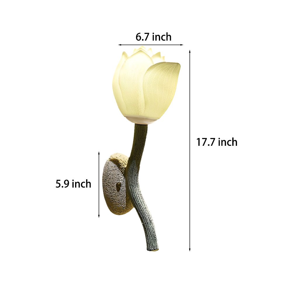 Lotus Flower Wall Sconce Modern Resin Light Fixture