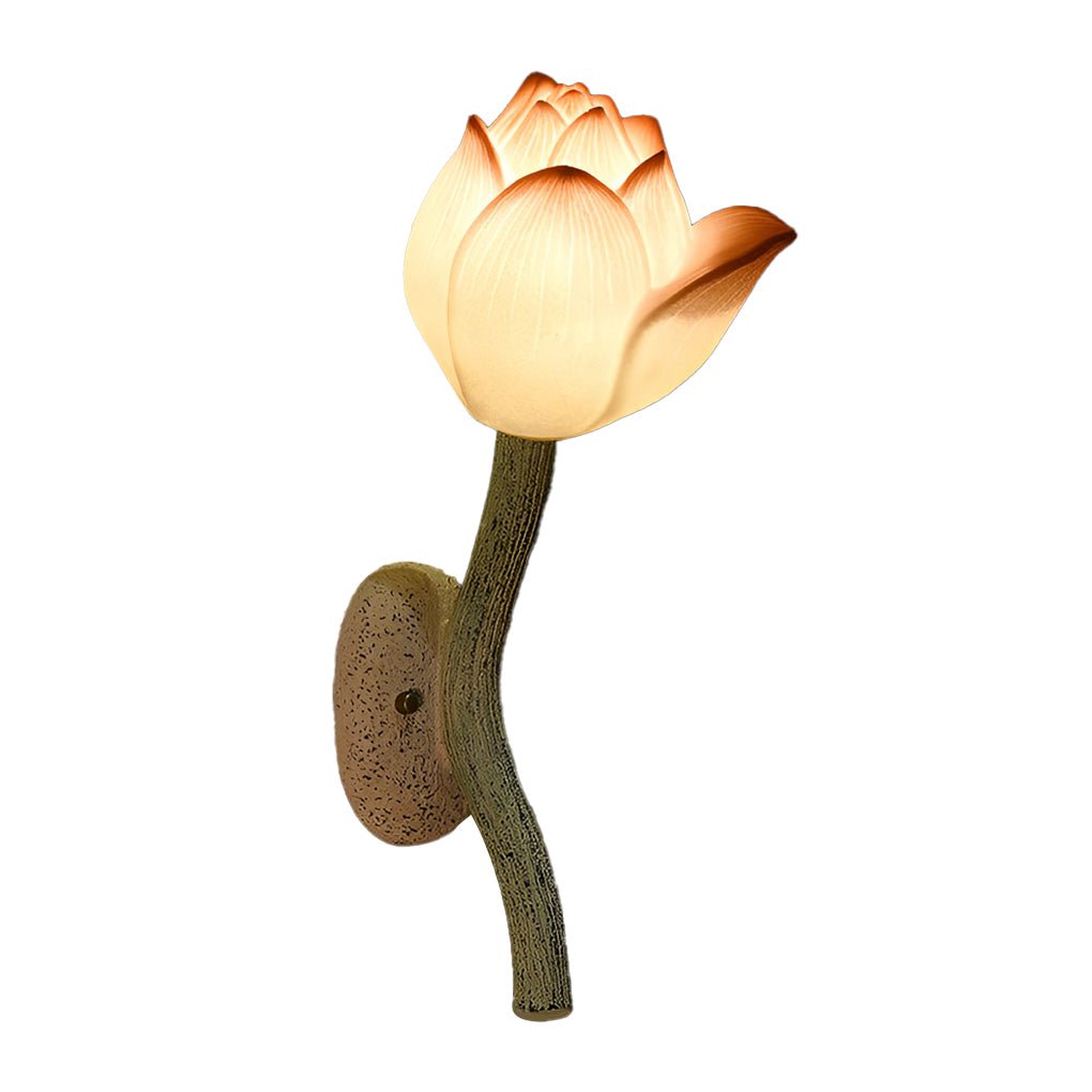 Lotus Flower Wall Sconce Modern Resin Light Fixture