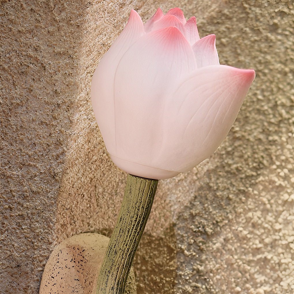 Lotus Flower Wall Sconce Modern Resin Light Fixture