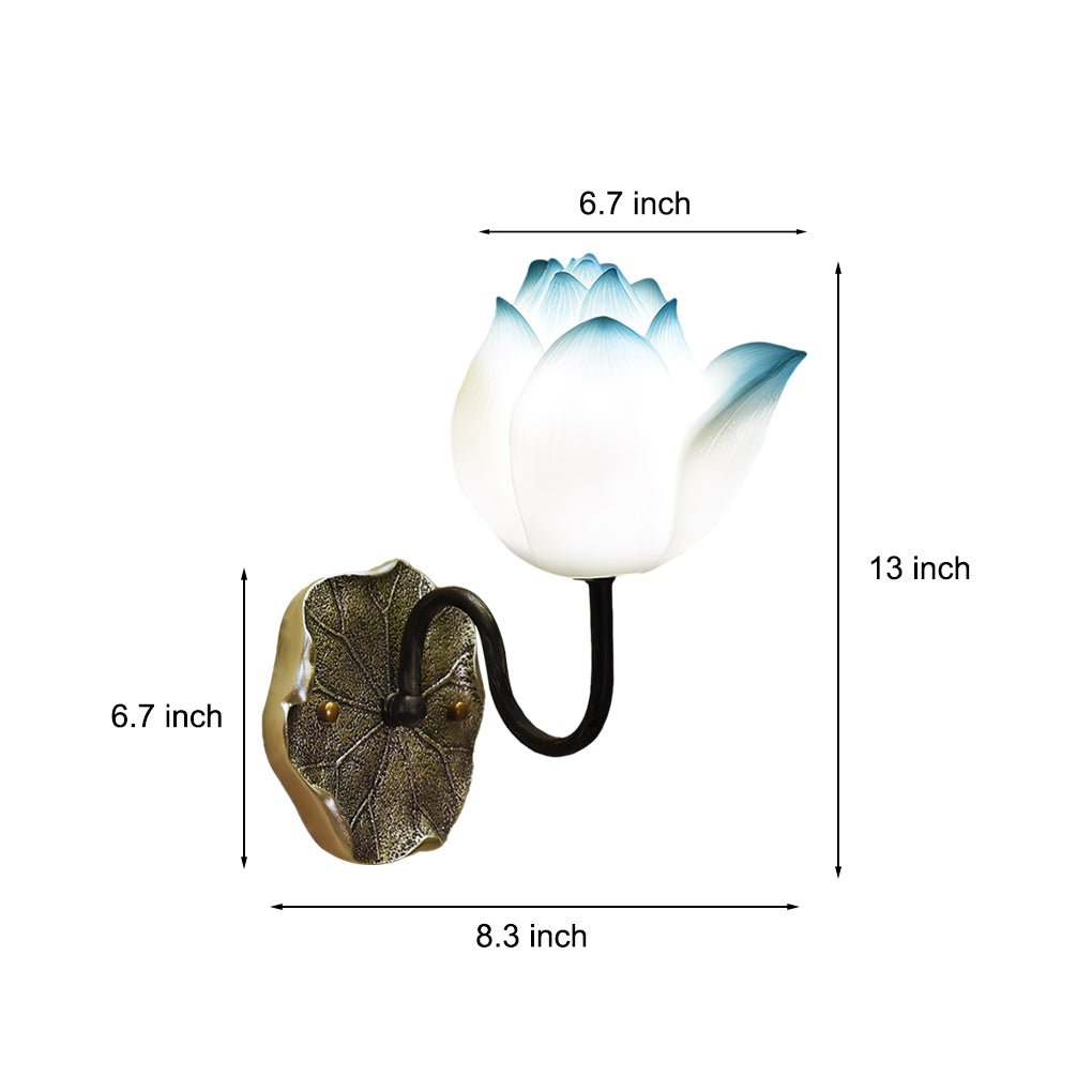 Lotus Flower Resin Modern Wall Light with 3-Step Dimming