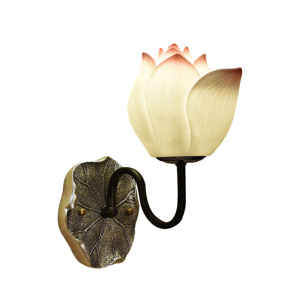 Lotus Flower Resin Modern Wall Light with 3-Step Dimming