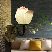 Lotus Flower Resin Modern Wall Light with 3-Step Dimming