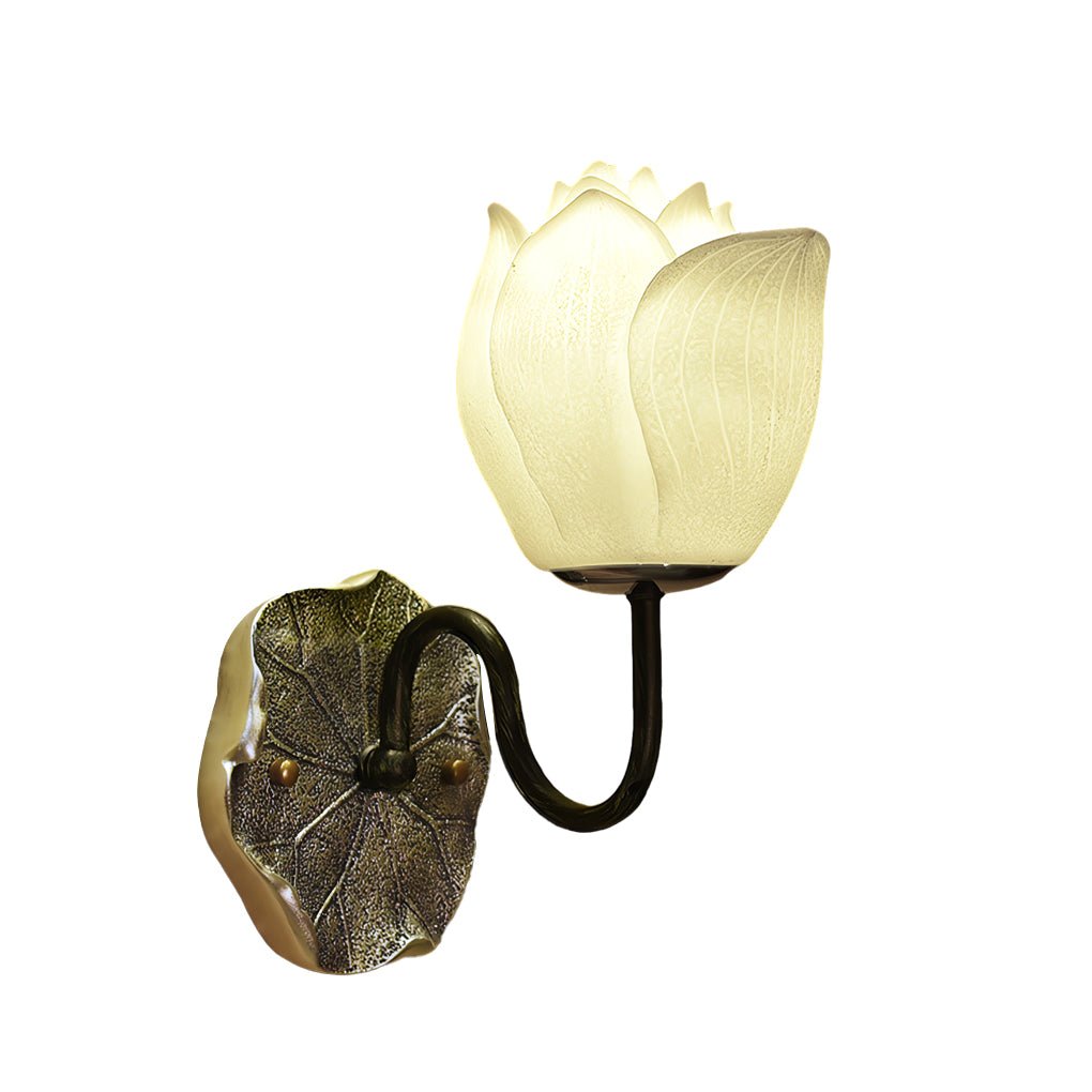 Lotus Flower Resin Modern Wall Light with 3-Step Dimming
