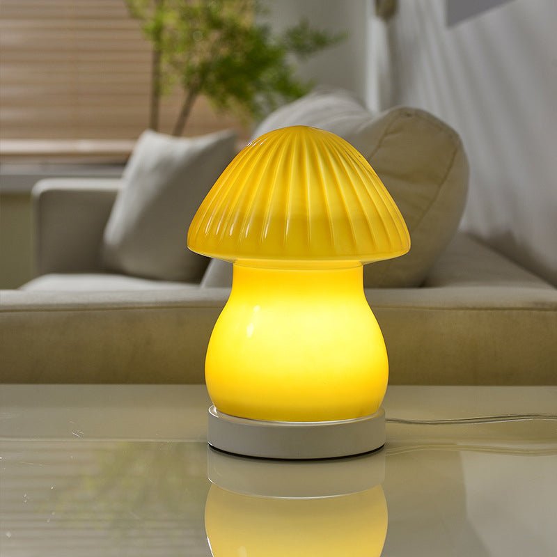 Modern Glass Mushroom LED Table Lamp for Kids