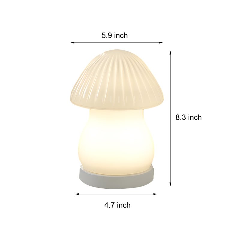 Modern Glass Mushroom LED Table Lamp for Kids