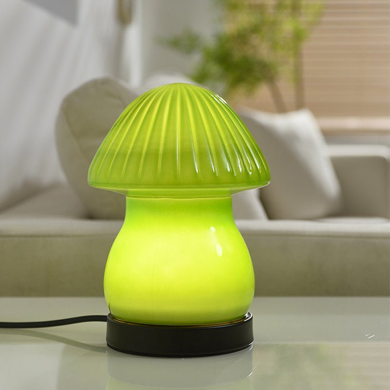 Modern Glass Mushroom LED Table Lamp for Kids