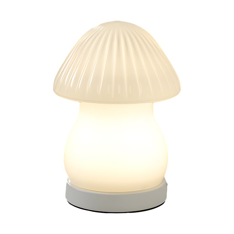 Modern Glass Mushroom LED Table Lamp for Kids