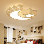 Moon Star LED Flush Mount Ceiling Light – Modern Kids Room Lighting