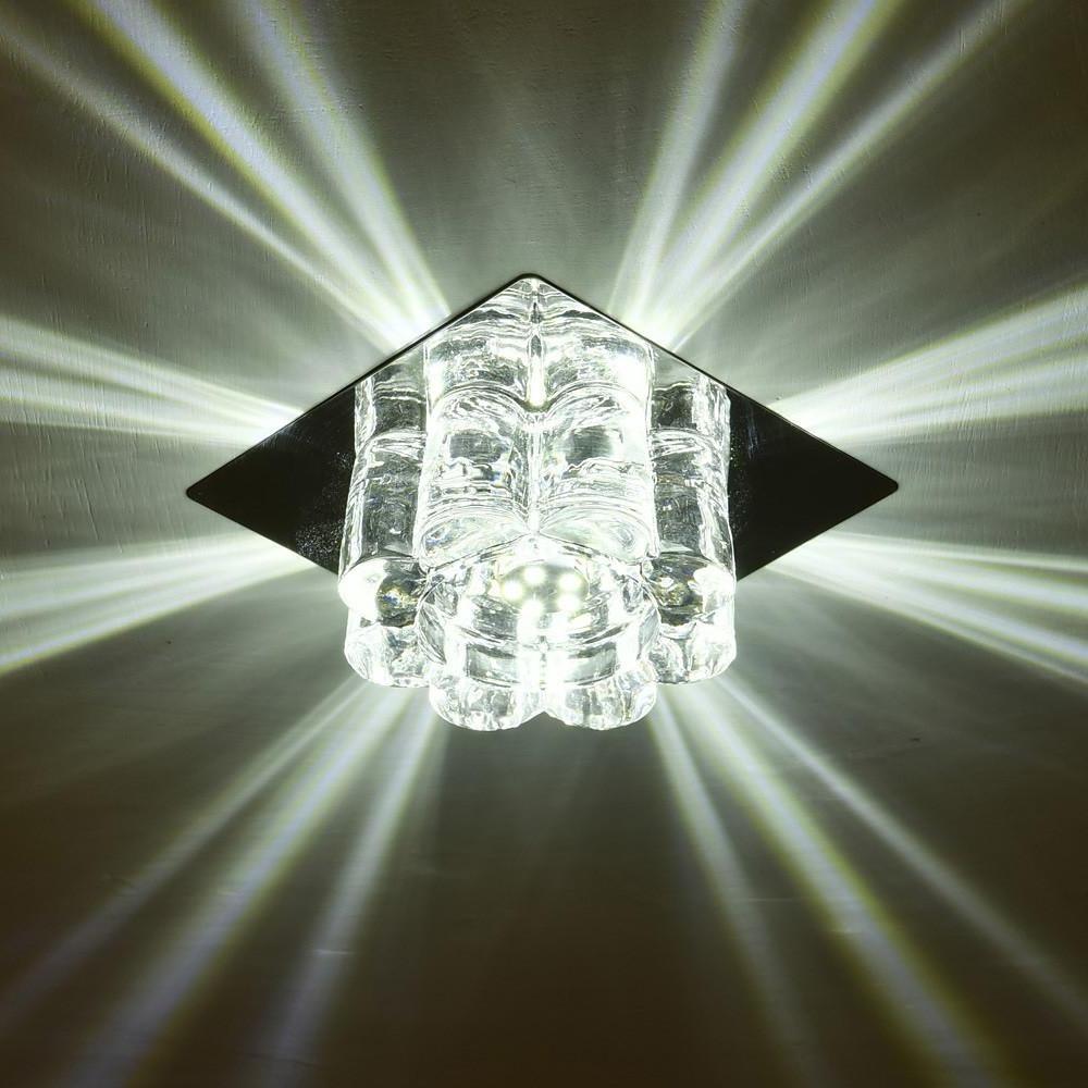 Crystal Flower Flush Mount LED Ceiling Light - Modern Electroplated