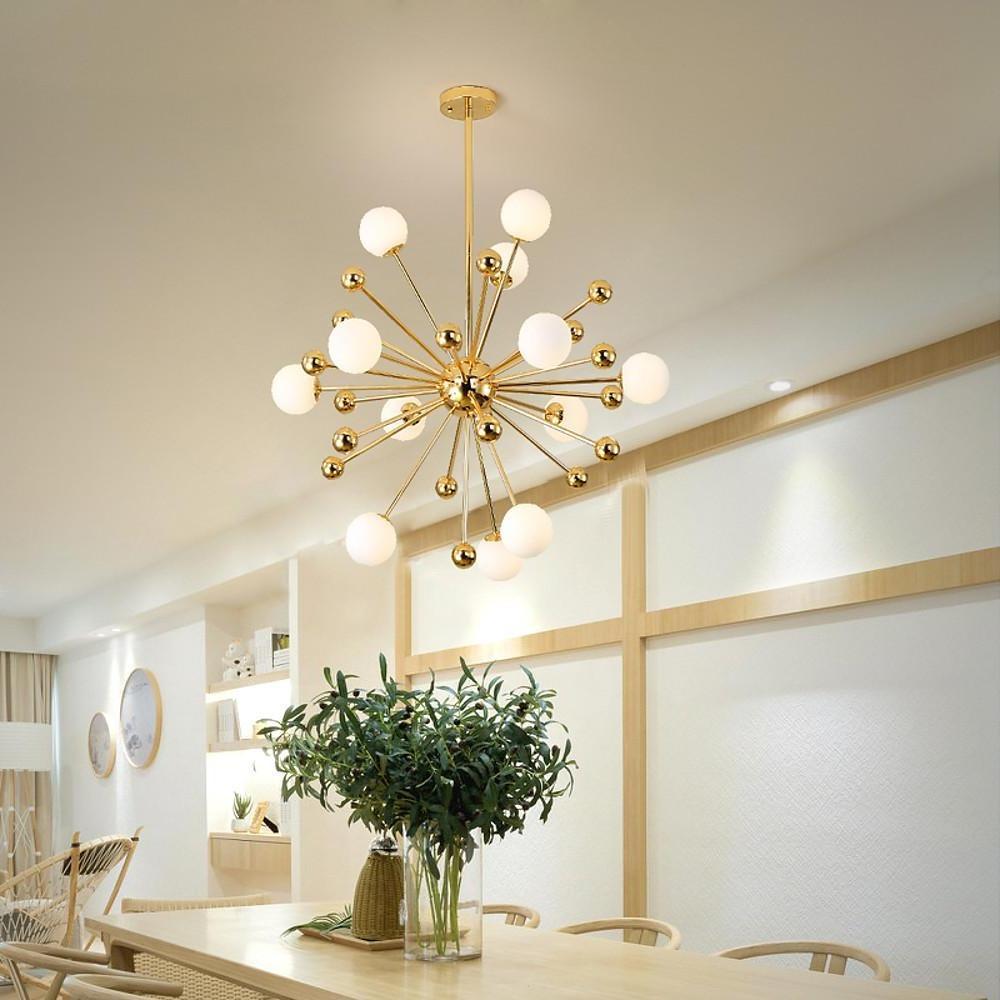 Modern Sputnik Chandelier 12-Light Globe Glass Bubble Pendant