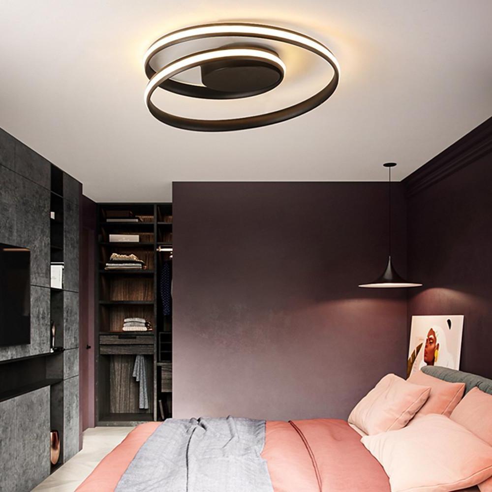 Spiraling Halo LED Flush Mount Ceiling Light Modern Metal Design