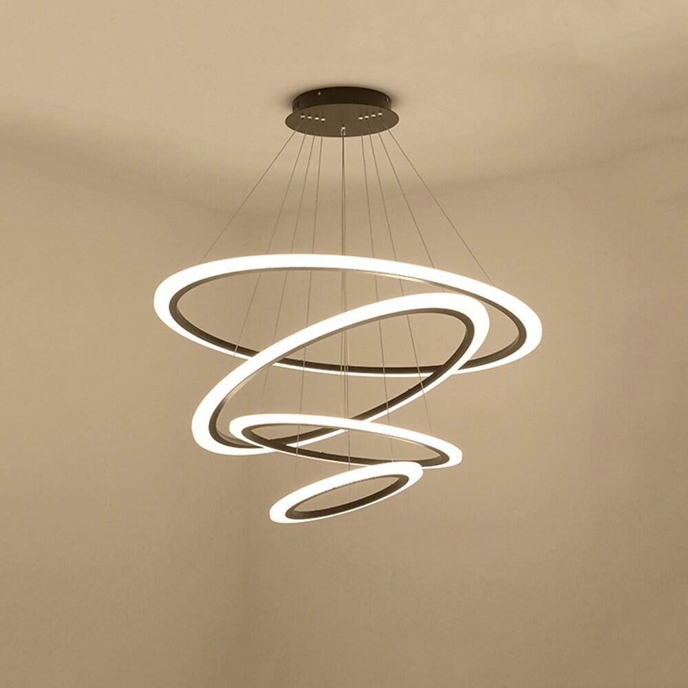 4-Ring Geometric LED Modern Chandelier Pendant Light