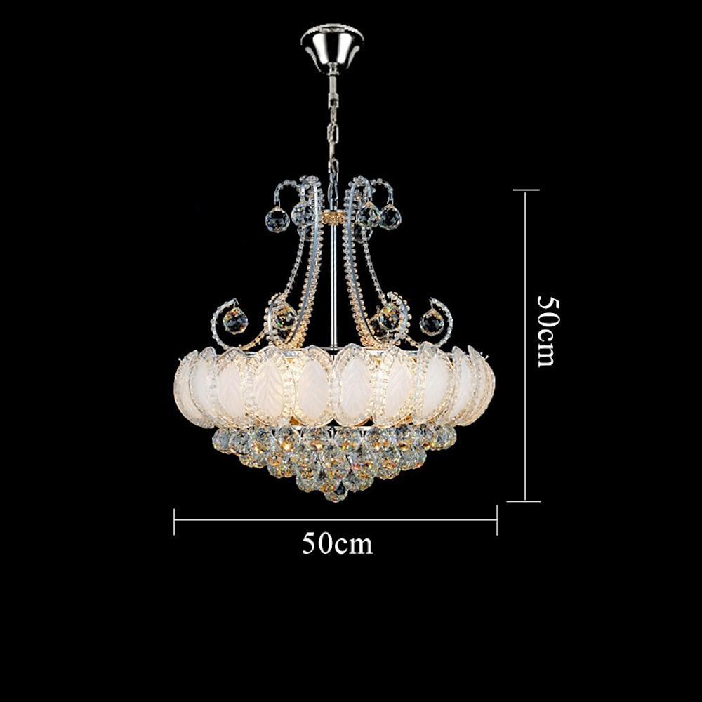 8-Light Crystal Chandelier - Modern Vintage Gold Silver Metal Frame