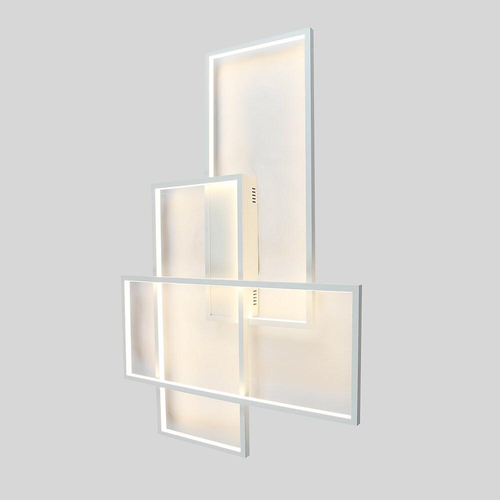 Geometric Overlapping Rectangle Aluminum LED Flush Mount Ceiling Light