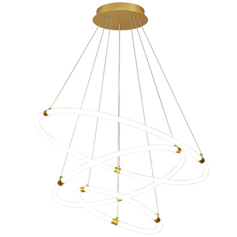 Modern Circular LED Chandelier - 2/3-Light Gold Metal & Acrylic