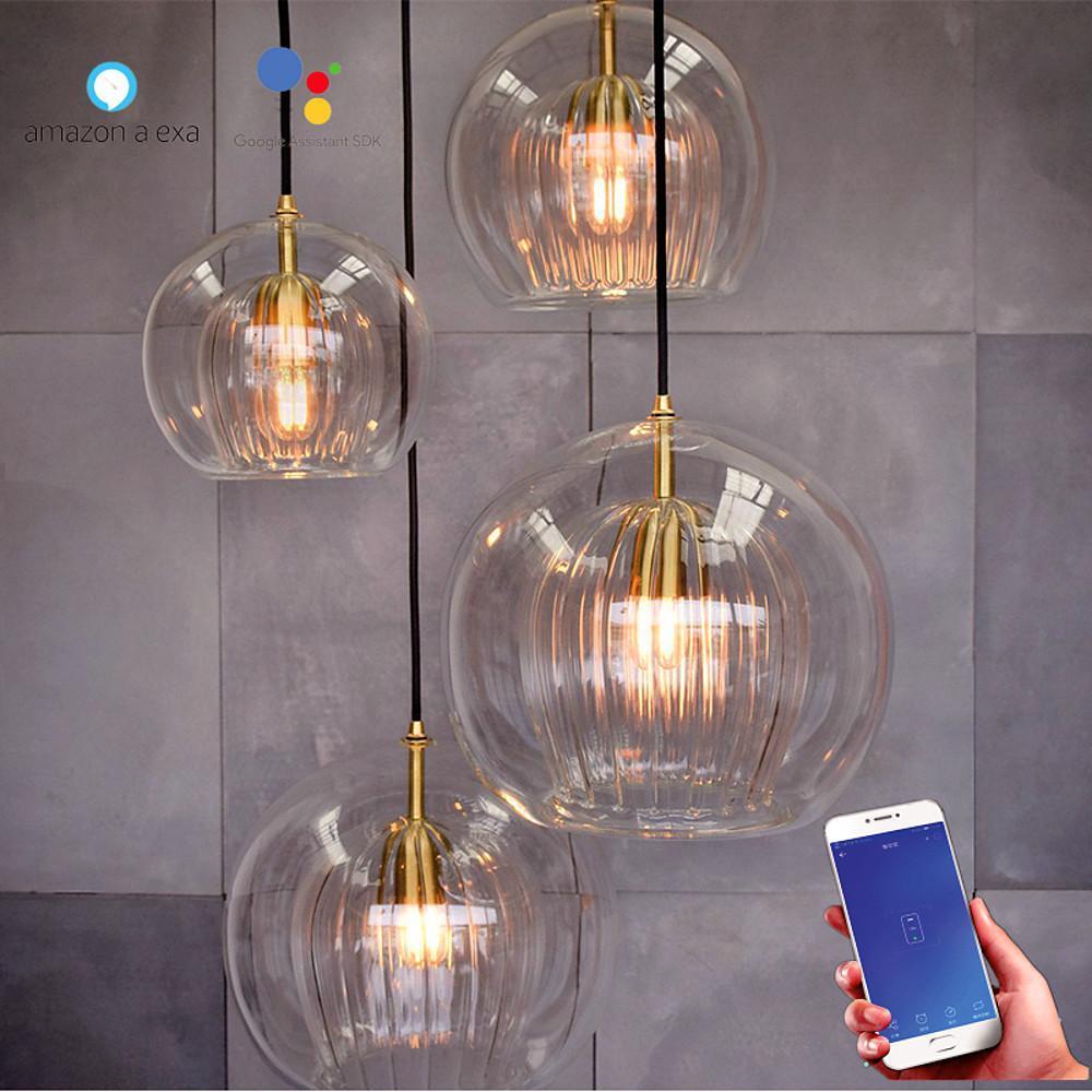 Glass Globe Pendant Light with Copper Finish – Modern Industrial
