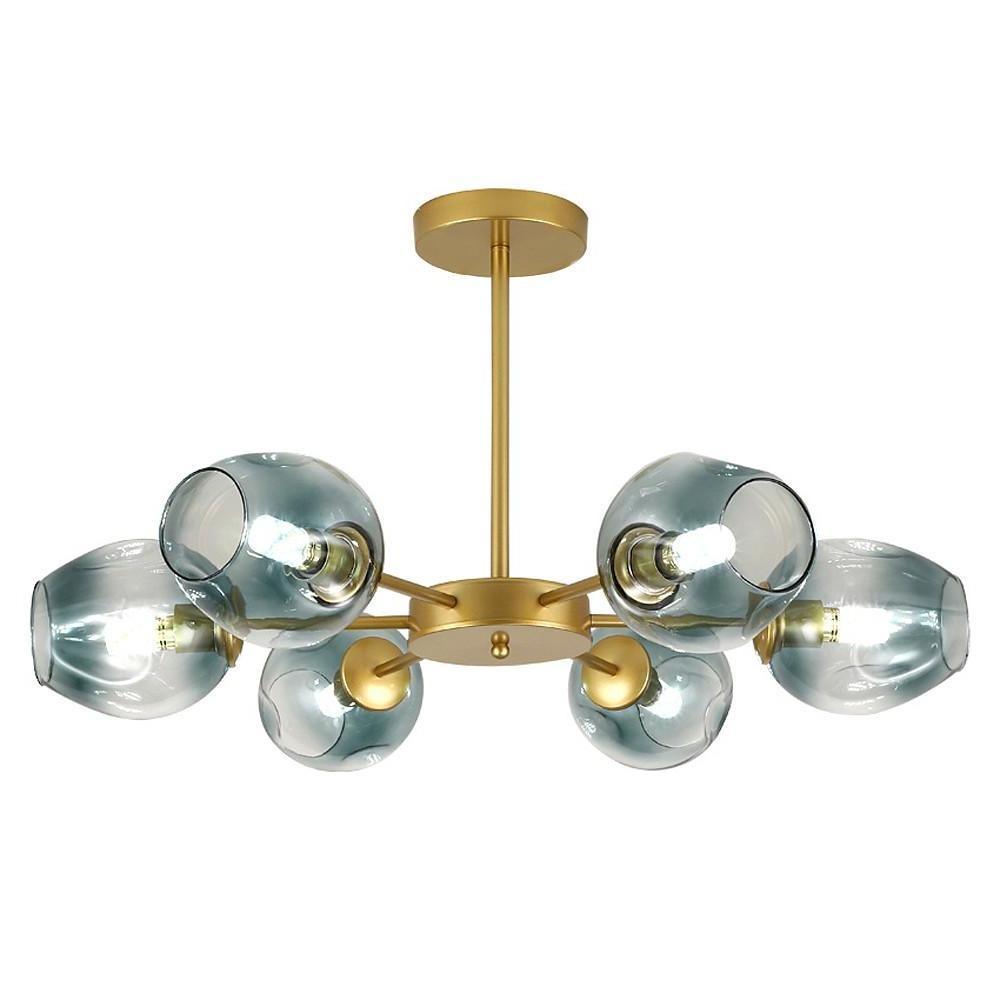 Nordic Sputnik Chandelier Glass Globe Electroplated Aluminum