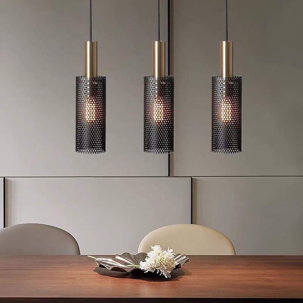 Modern Cylinder Metal Pendant Light with Adjustable LED