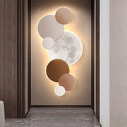Round LED Moon Wall Sconce with Remote Control