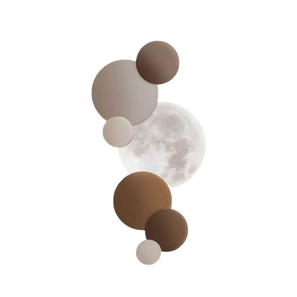Round LED Moon Wall Sconce with Remote Control