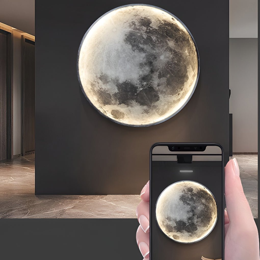 Moon Dimmable LED Wall Sconce Modern Acrylic Iron Wall Light