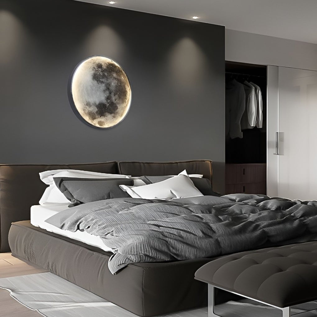 Moon Dimmable LED Wall Sconce Modern Acrylic Iron Wall Light