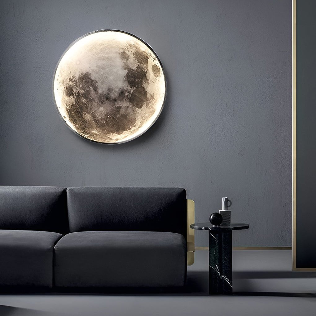 Moon Dimmable LED Wall Sconce Modern Acrylic Iron Wall Light