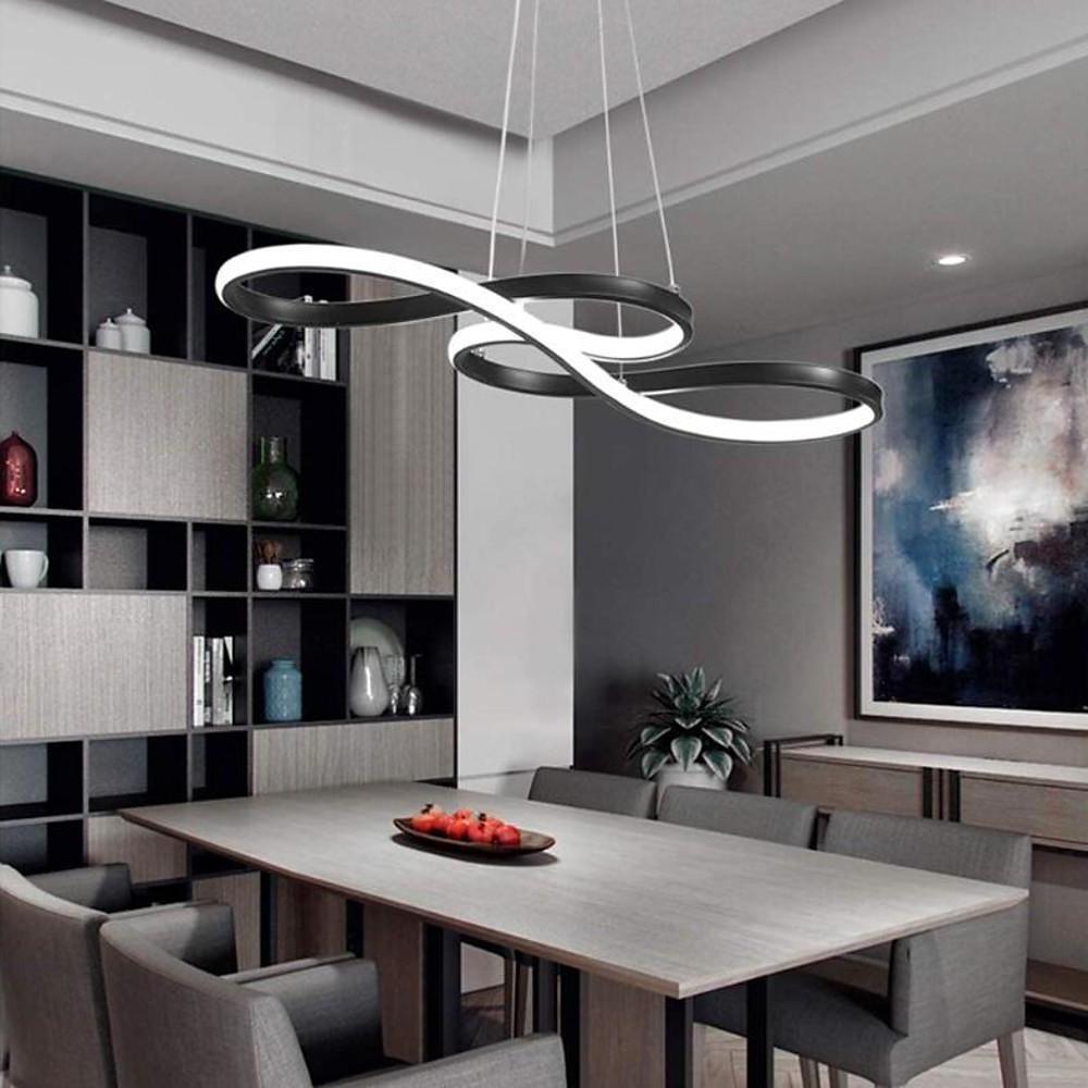 Modern Geometric Wave Chandelier Metal Silica Gel Ceiling Light