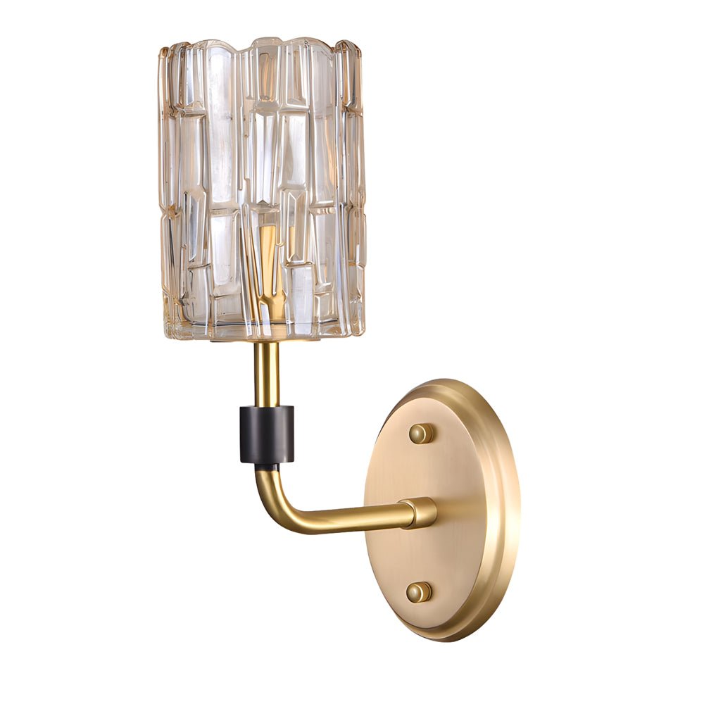 Modern Crystal Wall Sconce with Copper Frame – 1/2-Light Gold Finish