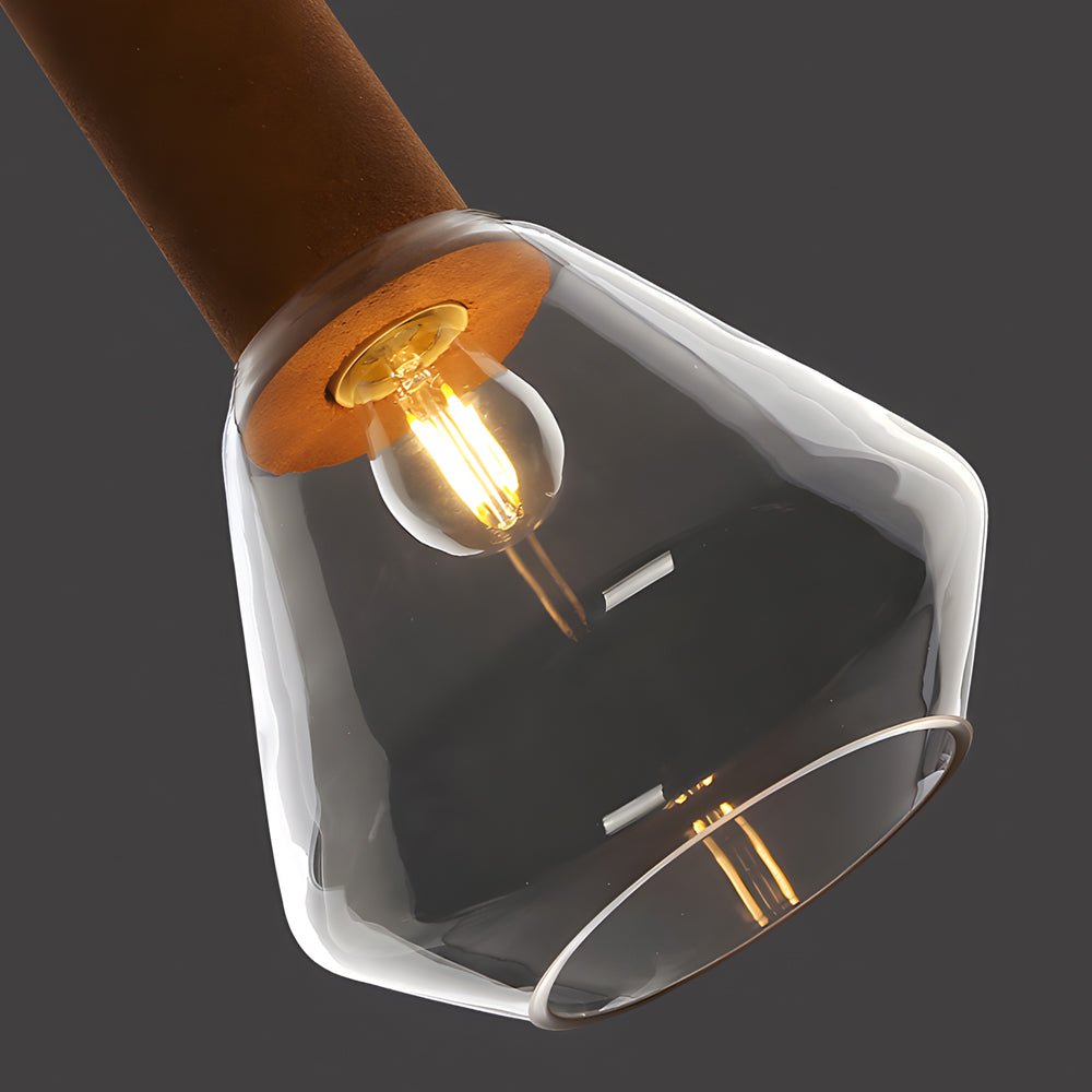 Copper Cork Glass Pendant Light - Geometric Diamond Shade E27