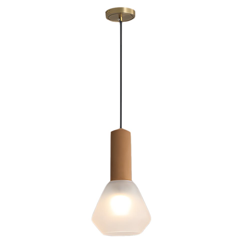 Copper Cork Glass Pendant Light - Geometric Diamond Shade E27