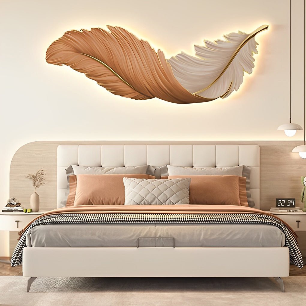 Modern Feather LED Wall Light with Remote Control