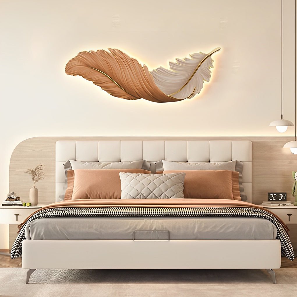 Modern Feather LED Wall Light with Remote Control
