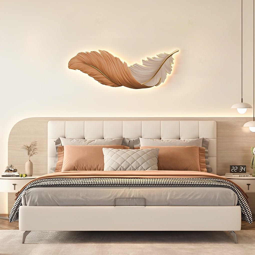 Modern Feather LED Wall Light with Remote Control