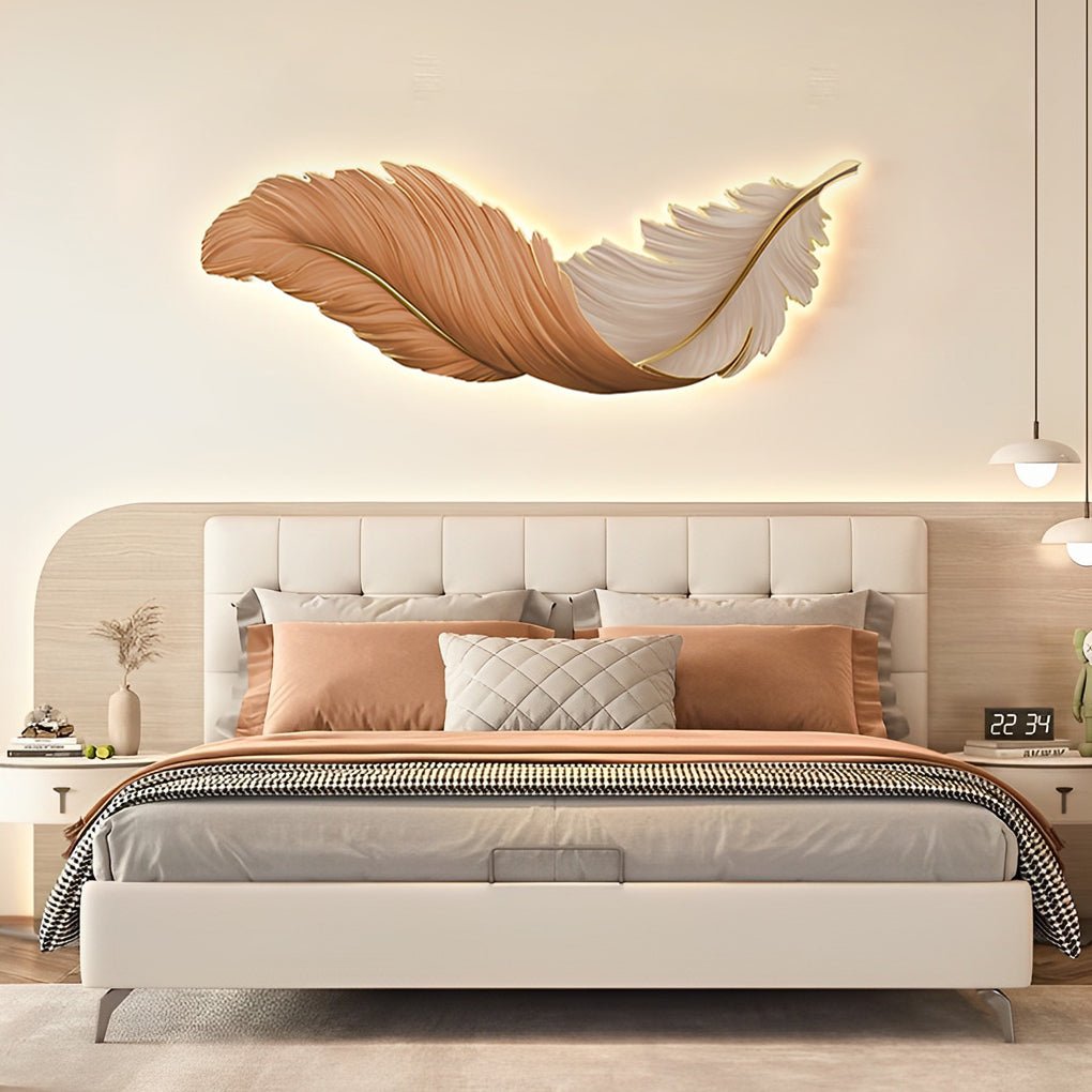 Modern Feather LED Wall Light with Remote Control