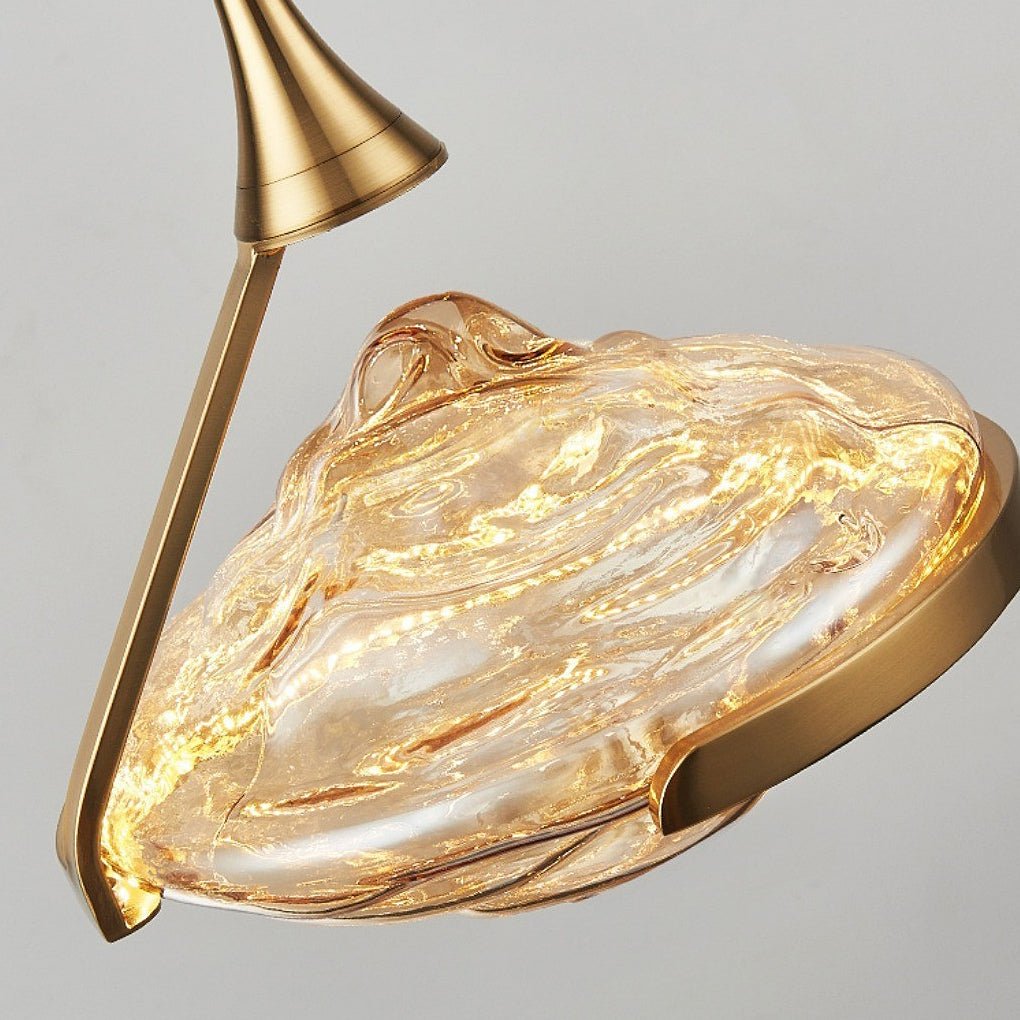 Modern Glass UFO Pendant Light with LED - Sculptural Dining Light