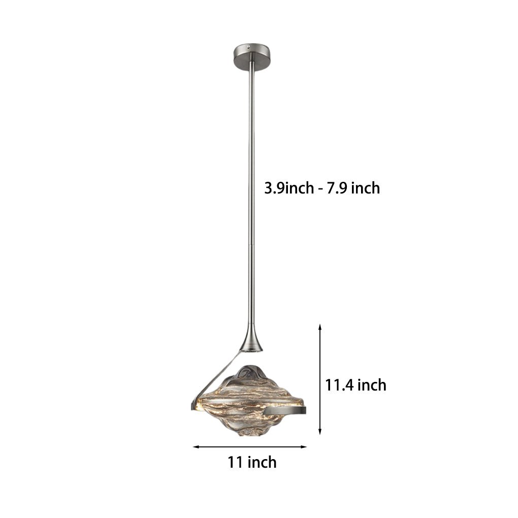 Modern Glass UFO Pendant Light with LED - Sculptural Dining Light