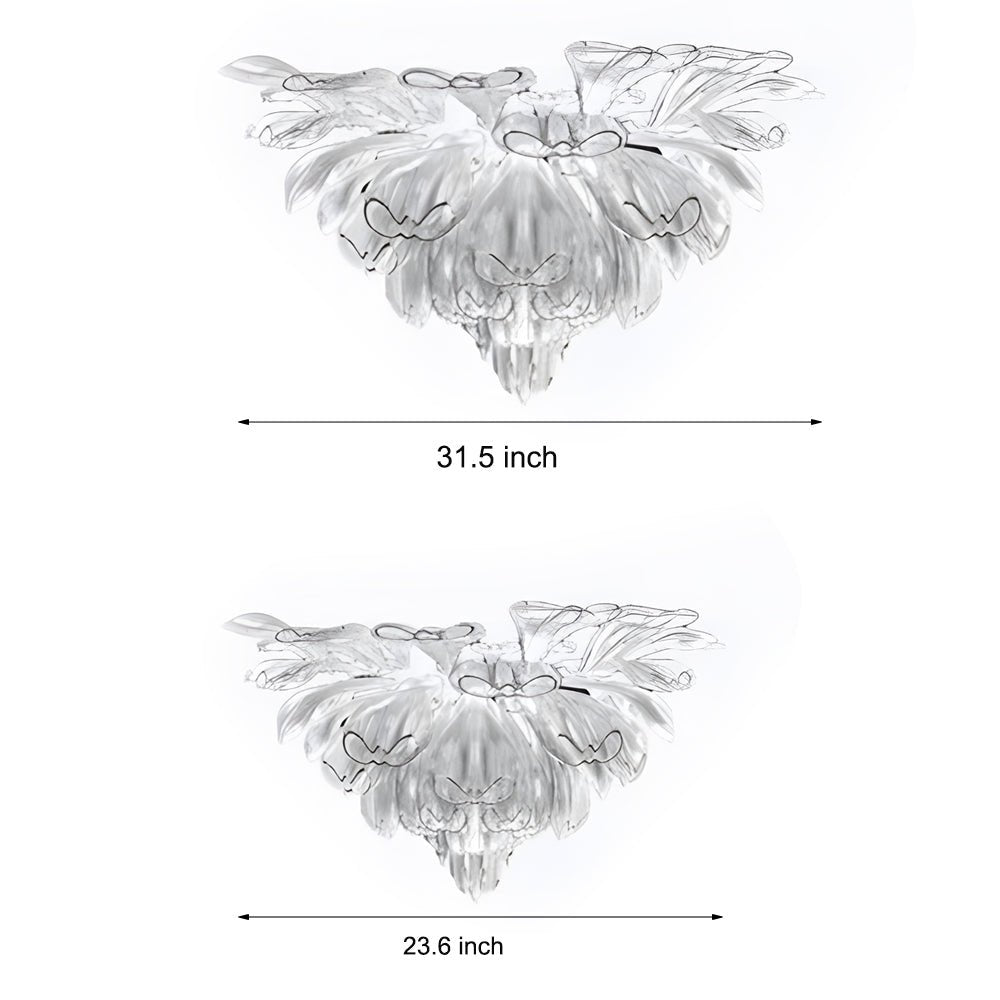 Handcrafted Art Glass Floral Chandelier with 3-Step Dimming