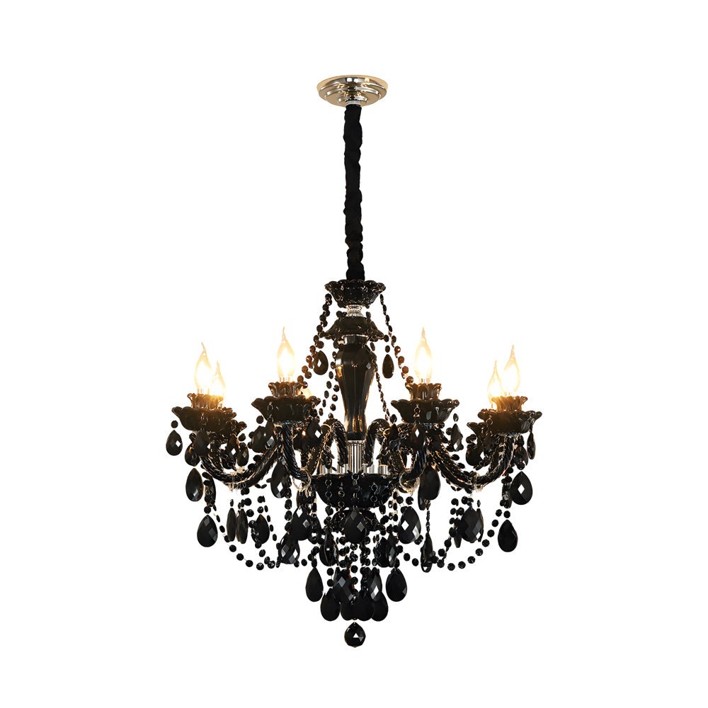 Crystal Glass Chandelier European Candle Style Multi-Light