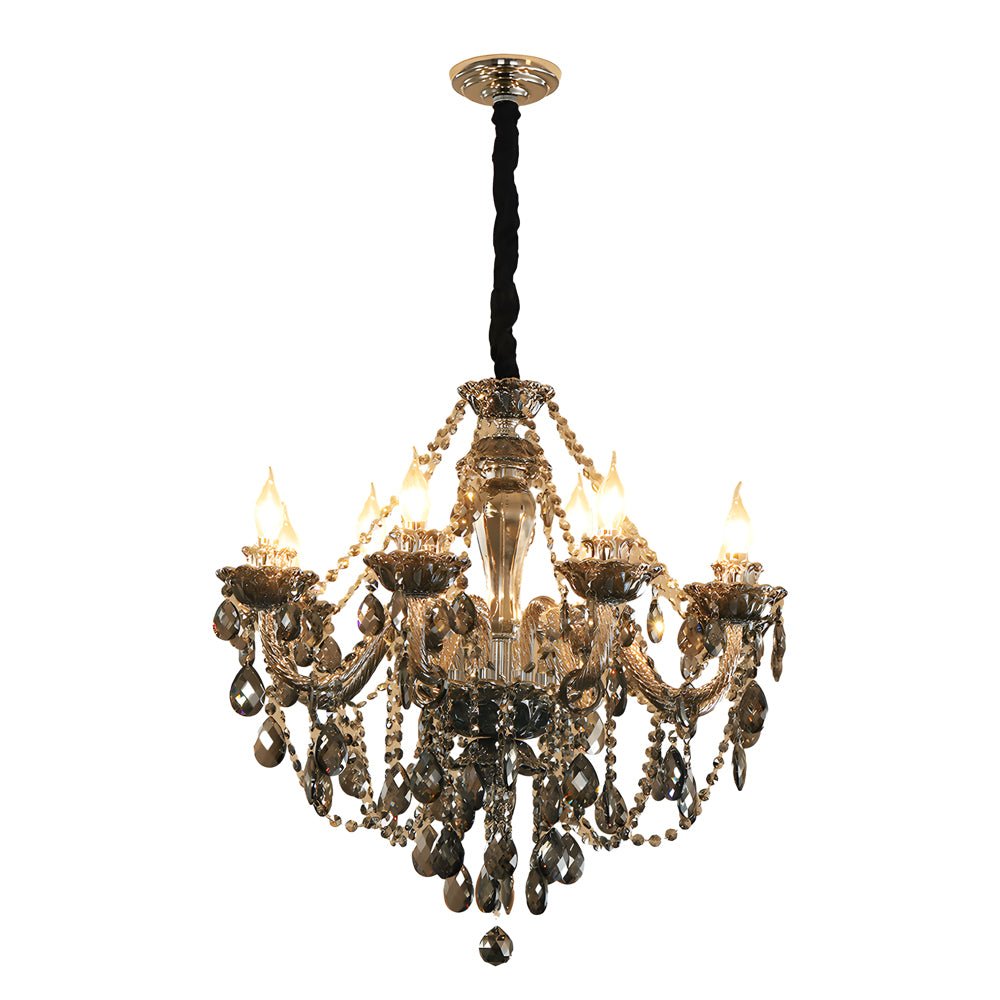 Crystal Glass Chandelier European Candle Style Multi-Light