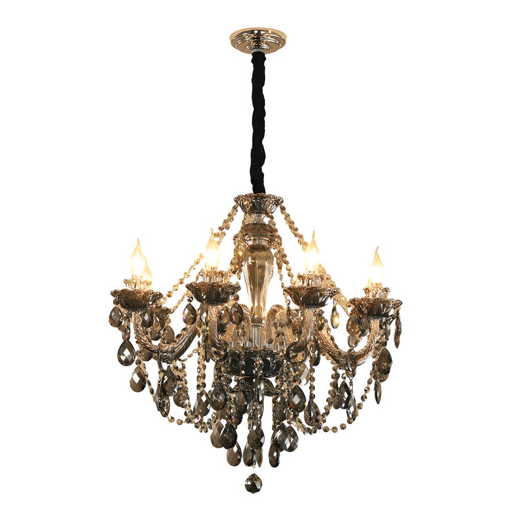 Crystal Glass Chandelier European Candle Style Multi-Light