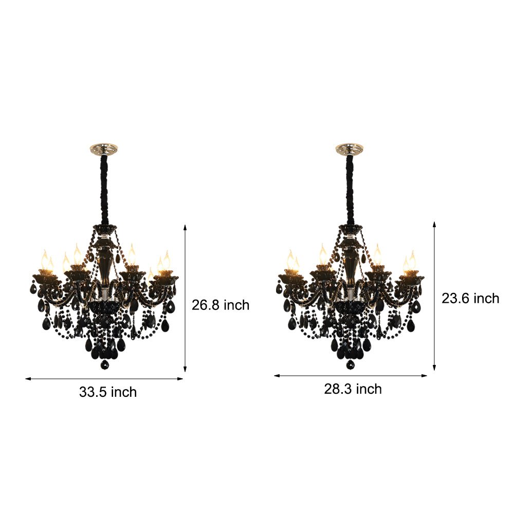 Crystal Glass Chandelier European Candle Style Multi-Light