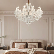 Crystal Glass Chandelier European Candle Style Multi-Light