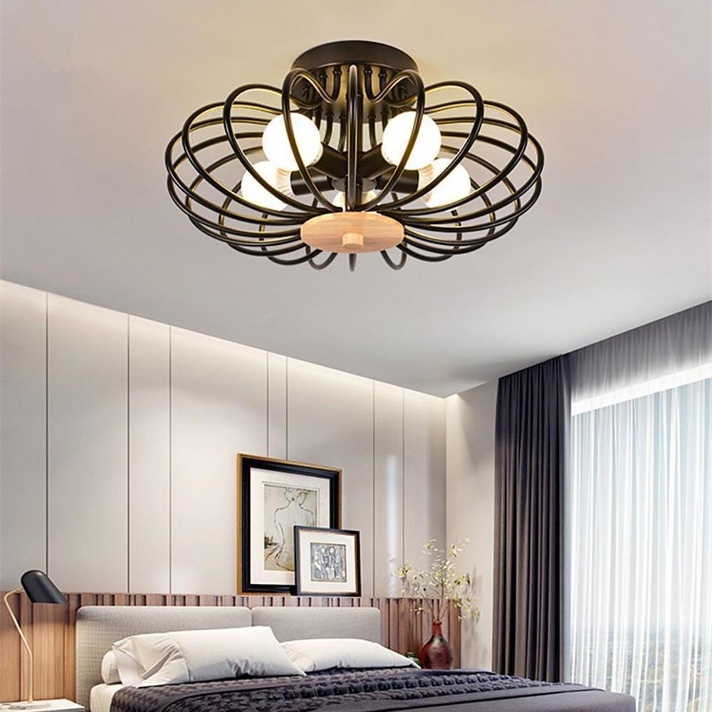 Modern Metal Globe Flush Mount Ceiling Light – 3 or 4 Lights