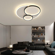 Modern 3-Circle LED Flush Mount Ceiling Light - Metal & Acrylic